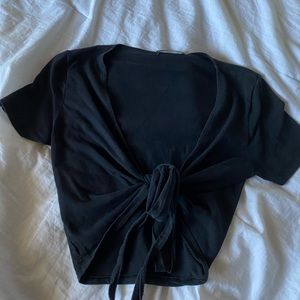 Brandy Melville, Tie in front or wrap around back top, black, fits a small